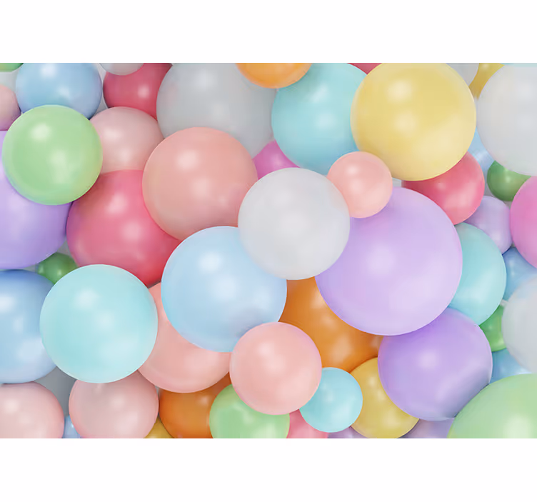 Persiana enrollable infantil globos de colores pastel 3d - TenVinilo