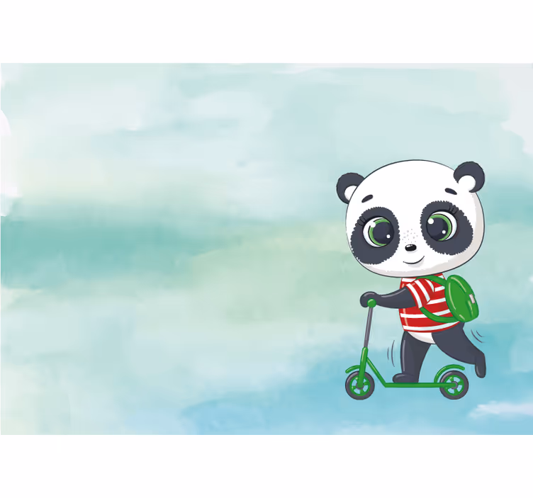 Persiana enrollable infantil camiseta panda italiano - TenVinilo