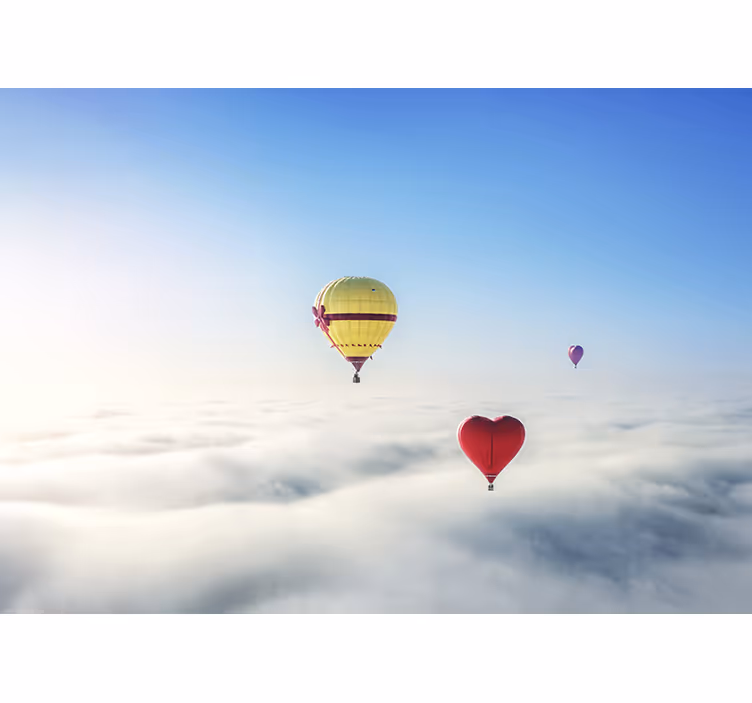 Persiana enrollable infantil globo corazón en el cielo - TenVinilo