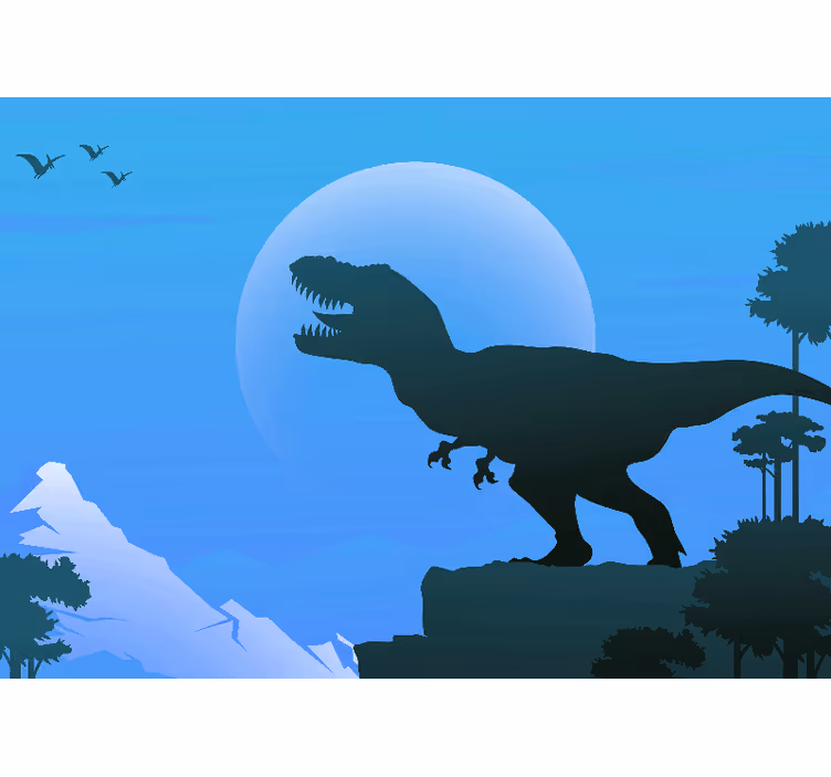 Persiana enrollable infantil t-rex enfadado rugiendo - TenVinilo