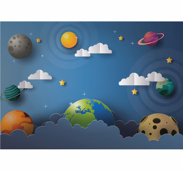 Persiana enrollable infantil planetas de dibujos - TenVinilo