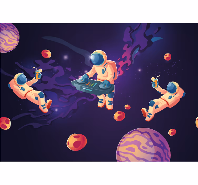 Persiana enrollable infantil astronautas de dibujos - TenVinilo