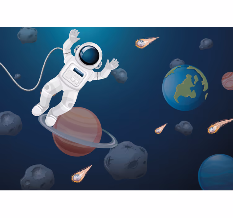 Persiana enrollable infantil astronauta flotante - TenVinilo