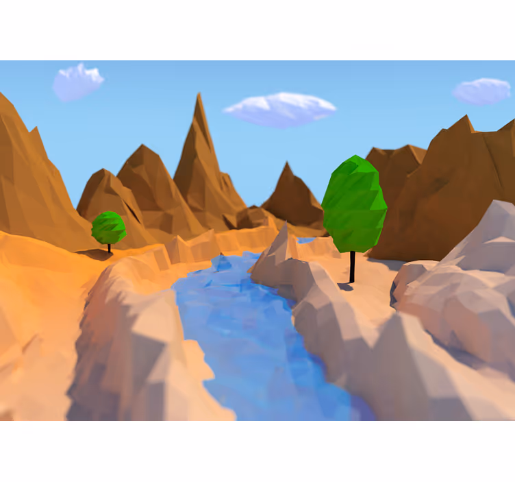 Persiana enrollable infantil montaña bosque desierto 3d - TenVinilo