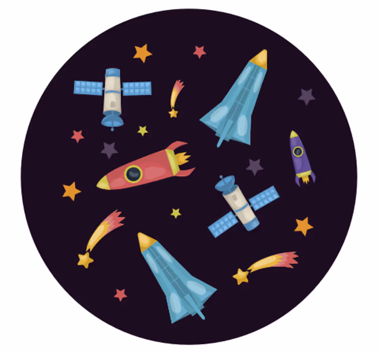 Persiana enrollable infantil cohetes y planetas - TenVinilo