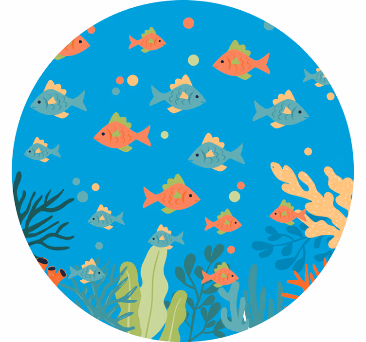 Persiana enrollable infantil coral colorido cÍrculo - TenVinilo