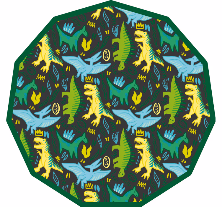 Persiana enrollable infantil patrón de dinosaurios verdes - TenVinilo