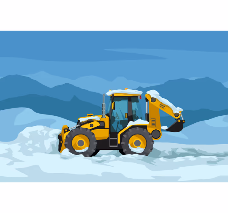 Persiana enrollable infantil tractor amarillo realista - TenVinilo