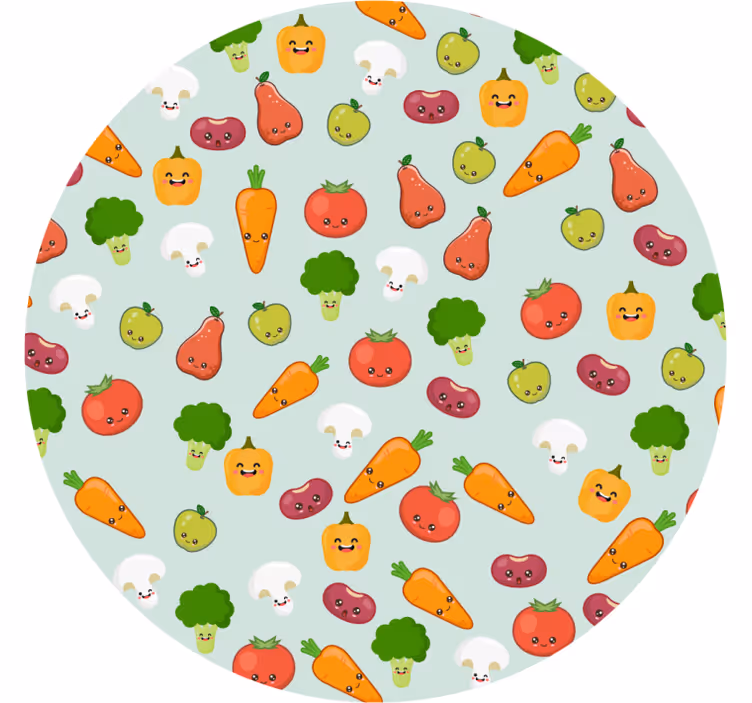 Persiana enrollable infantil verduras anime - TenVinilo