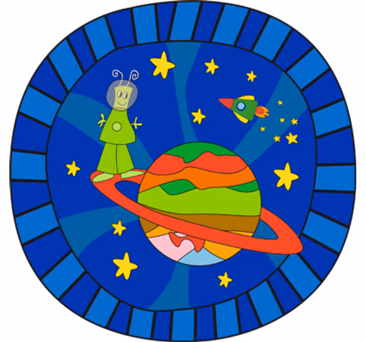 Persiana enrollable infantil extraterrestre verde - TenVinilo