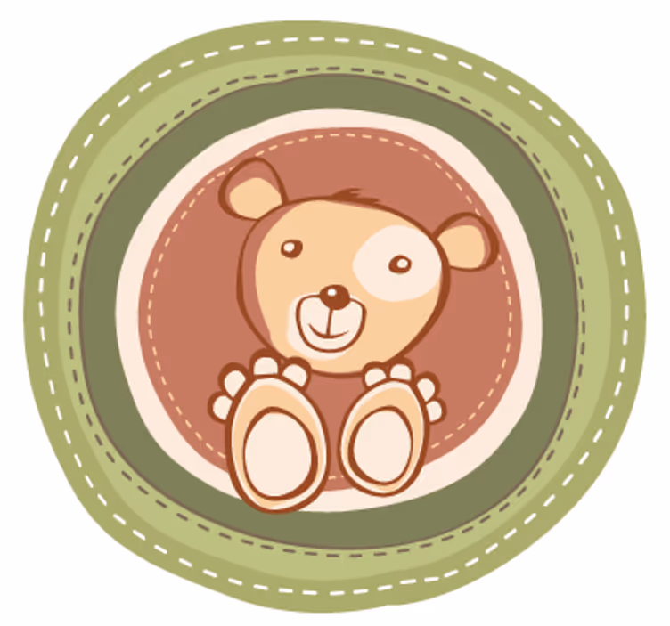Persiana enrollable infantil oso en círculo - TenVinilo
