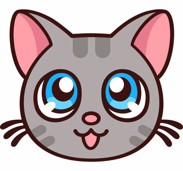 Persiana enrollable infantil gato lindo de anime - TenVinilo