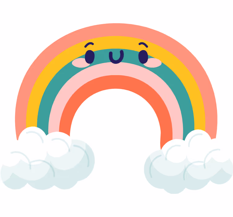 Persiana enrollable infantil nubes sonrientes arcoíris - TenVinilo
