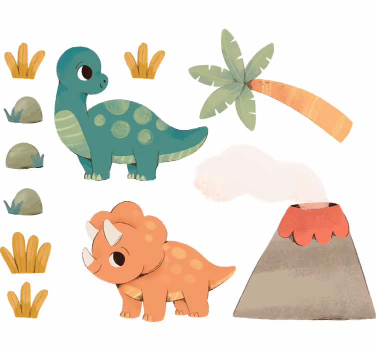 Persiana enrollable infantil dinosaurios acuarela - TenVinilo