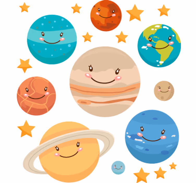 Persiana enrollable infantil sticker planetas espacio - TenVinilo