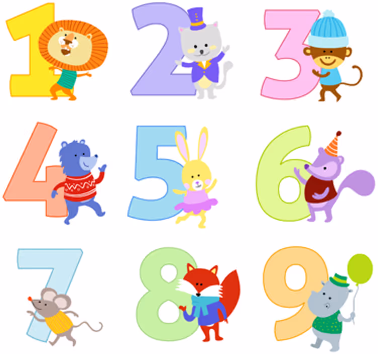 Persiana enrollable infantil stickers de números infantiles - TenVinilo