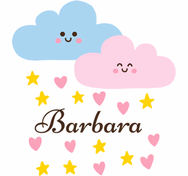 Persiana enrollable infantil nube azul y rosa con nombre - TenVinilo