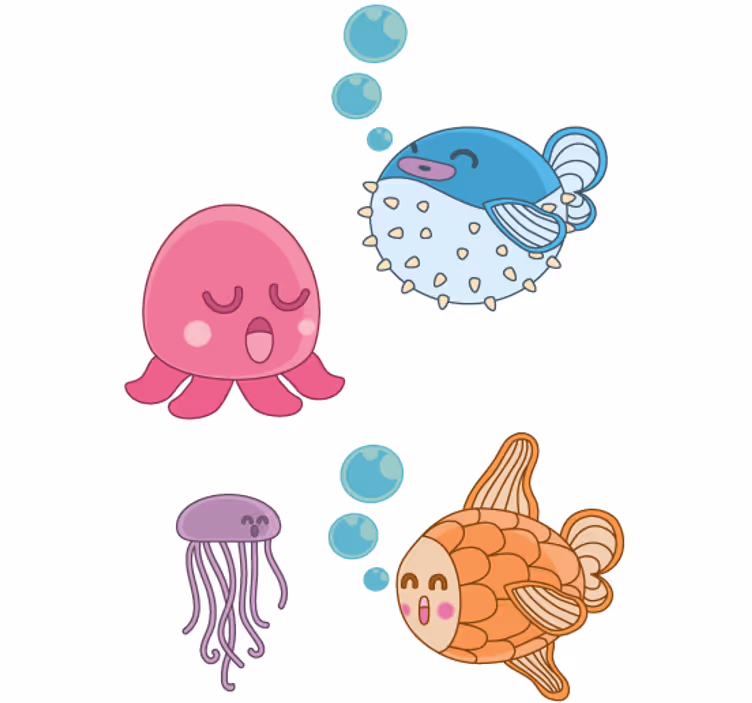 Persiana enrollable infantil sticker de peces - TenVinilo