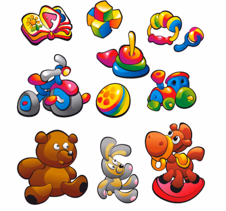 Persiana enrollable infantil sticker colección de juguetes - TenVinilo