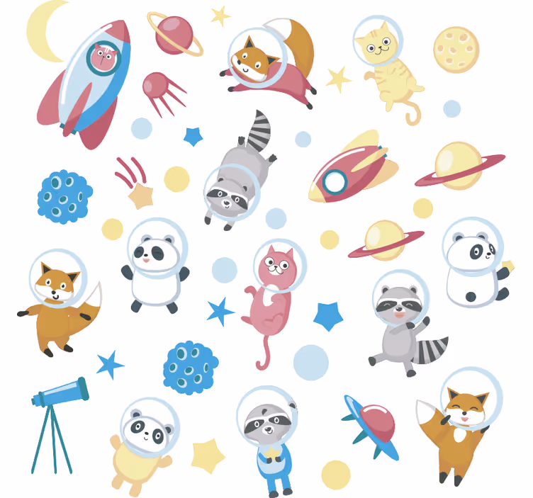 Persiana enrollable infantil animales en el espacio - TenVinilo