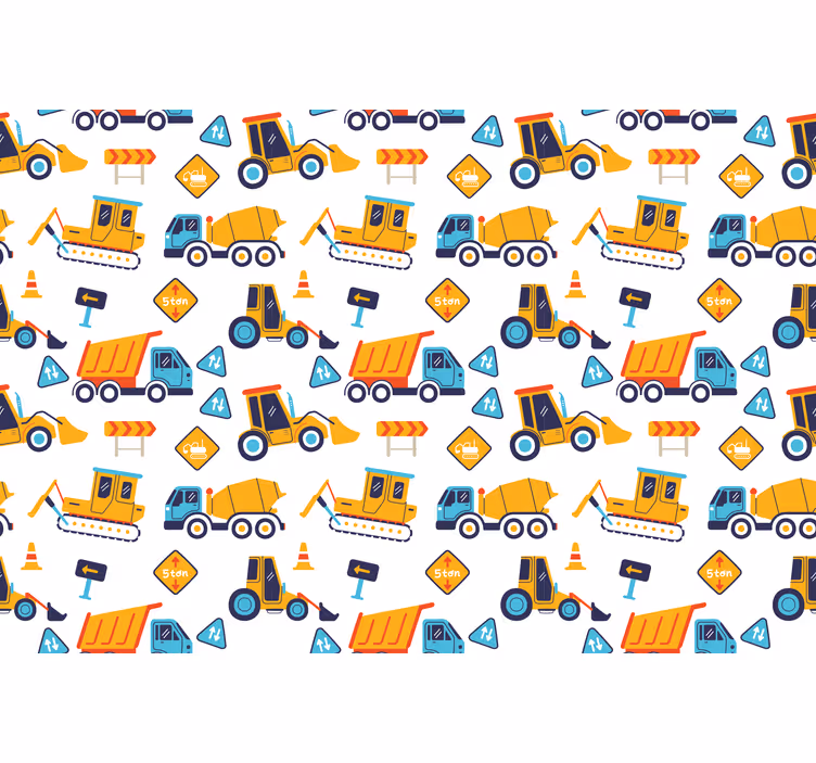 Persiana enrollable infantil obra de construcción - TenVinilo