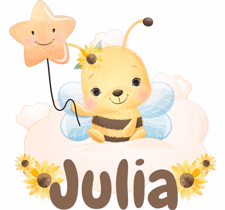 Persiana enrollable infantil abeja con nombre - TenVinilo