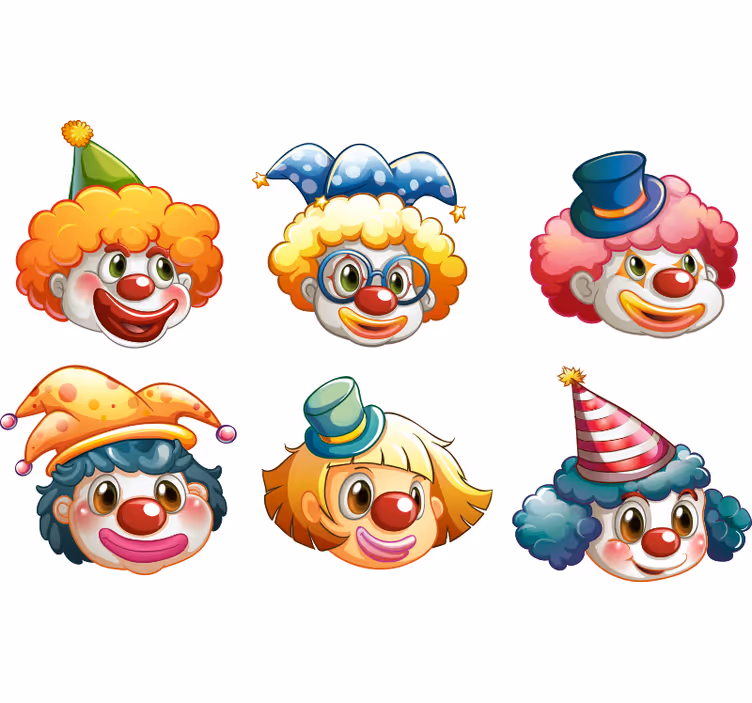 Persiana enrollable infantil caras de payaso coloridas - TenVinilo