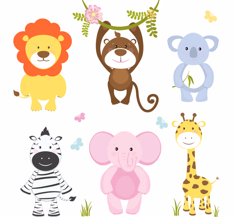 Persiana enrollable infantil animales bebés coloridos - TenVinilo