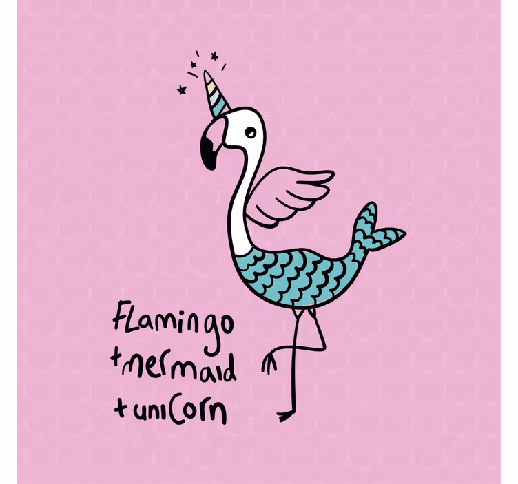 Persiana enrollable infantil ilustración de flamenco cute - TenVinilo