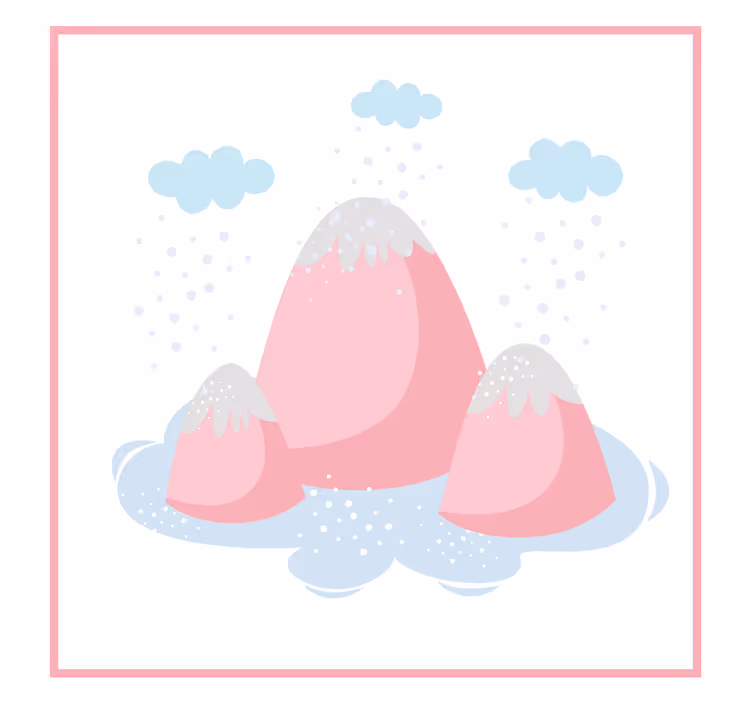 Persiana enrollable infantil montañas rosas con gotas - TenVinilo