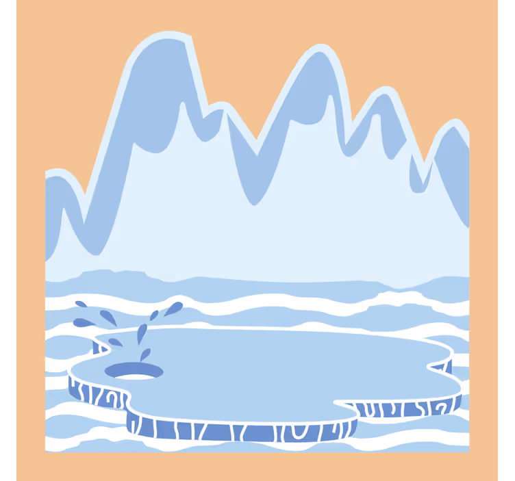 Persiana enrollable infantil montañas de hielo azul - TenVinilo