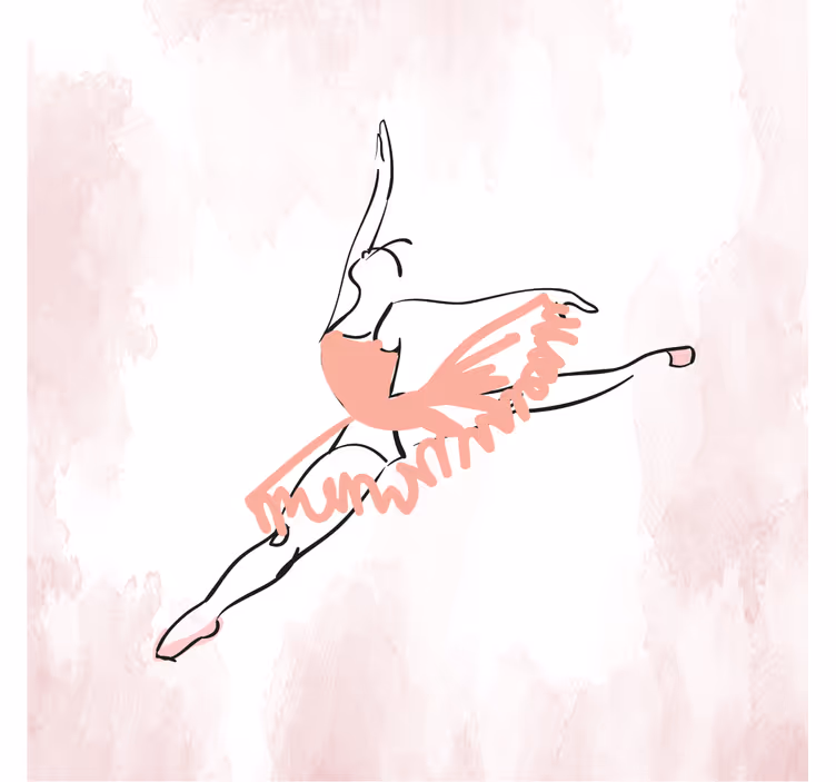 Persiana enrollable infantil arte lineal de bailarina - TenVinilo