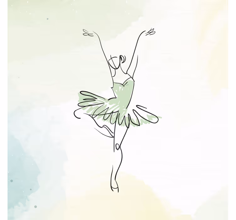 Persiana enrollable infantil bailarina en pose lineal - TenVinilo
