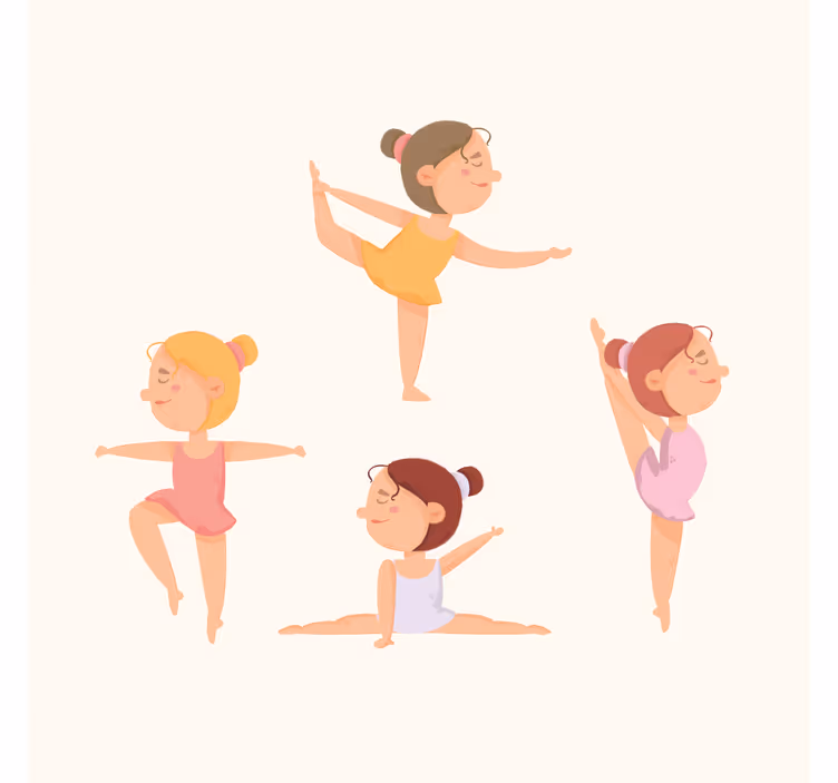 Persiana enrollable infantil set de bailarinas estirando - TenVinilo