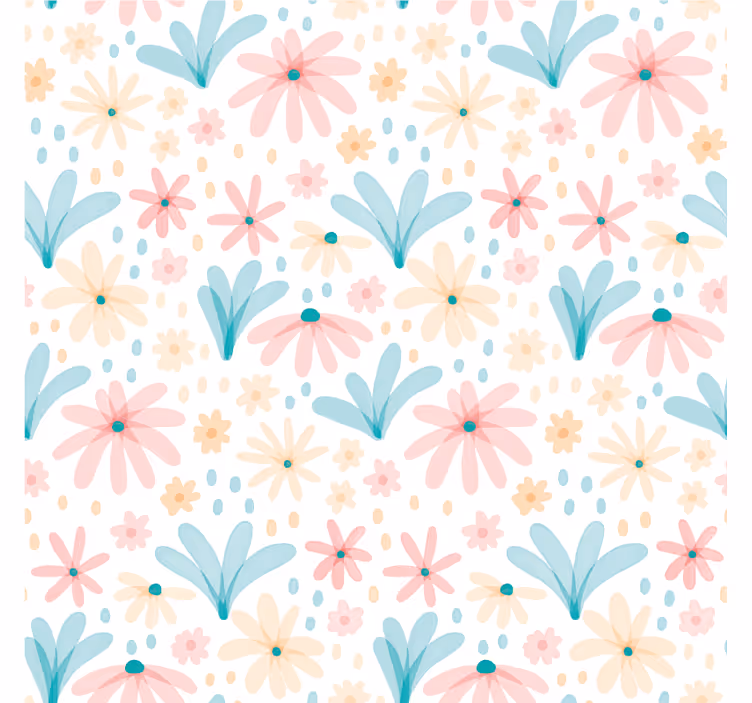 Persiana enrollable infantil patrón floral pastel - TenVinilo