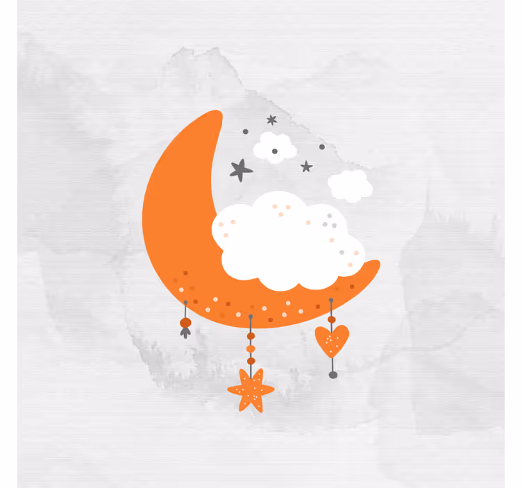 Persiana enrollable infantil luna y nubes minimalistas - TenVinilo