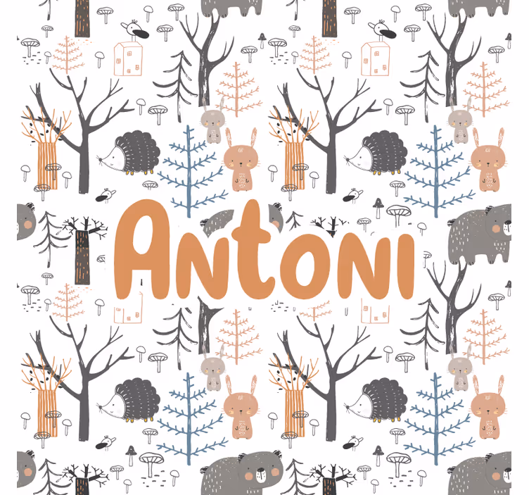 Persiana enrollable infantil bosque escandinavo con animales - TenVinilo