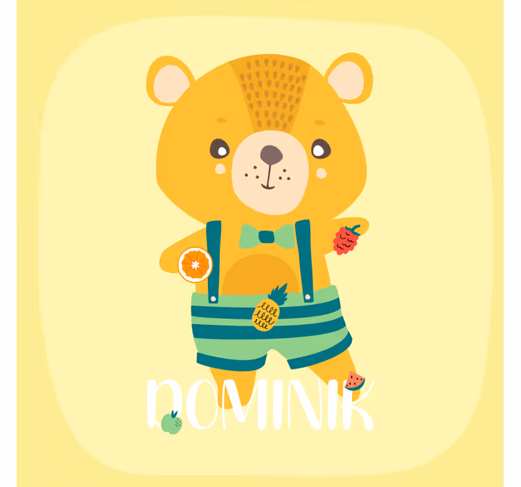 Persiana enrollable infantil oso de peluche personalizado - TenVinilo