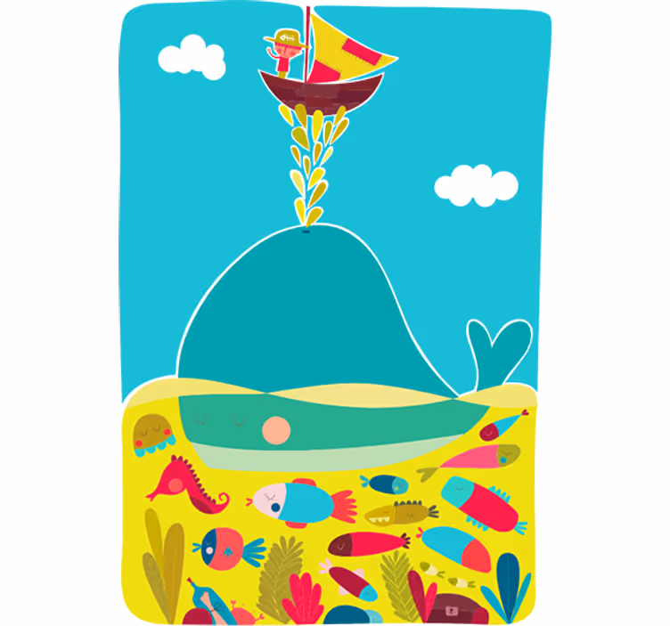 Persiana enrollable infantil ballena mural decorativo - TenVinilo