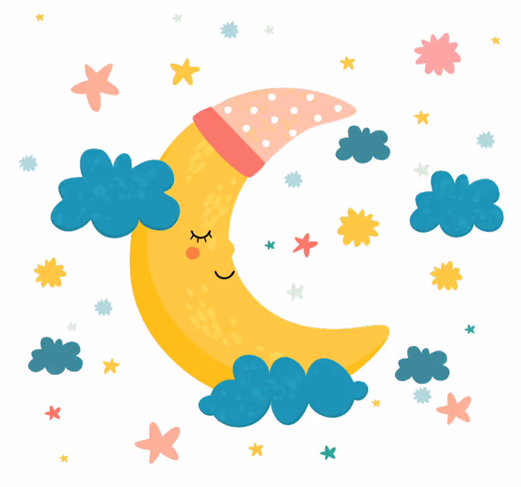 Persiana enrollable infantil luna y estrellas acogedoras - TenVinilo