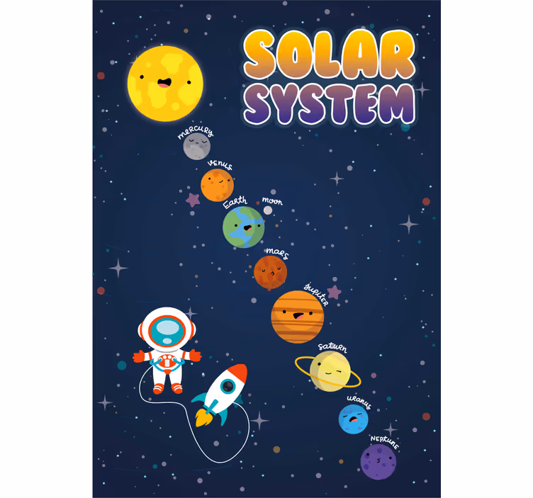 Persiana enrollable infantil sistema solar - TenVinilo