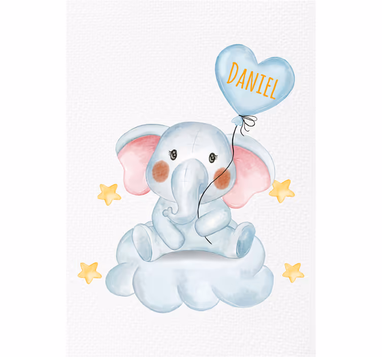 Persiana enrollable infantil elefante lindo con globo - TenVinilo