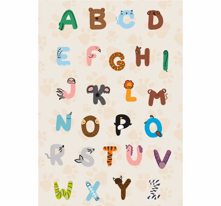 Persiana enrollable infantil abecedario de animales - TenVinilo