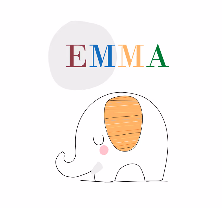 Persiana enrollable infantil elefante bebé personalizado - TenVinilo