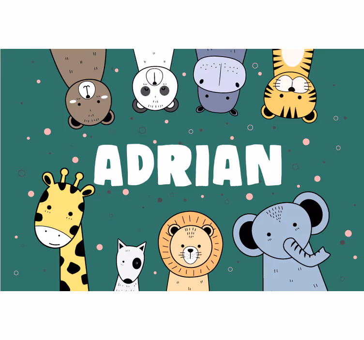 Persiana enrollable infantil con banner de animales lindos - TenVinilo
