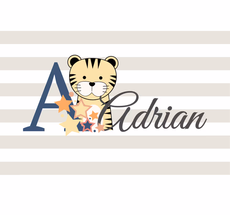 Persiana enrollable infantil tigre con nombre - TenVinilo