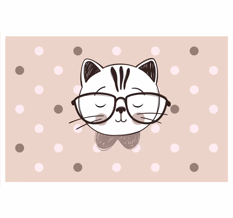 Persiana enrollable infantil gato inteligente con gafas - TenVinilo