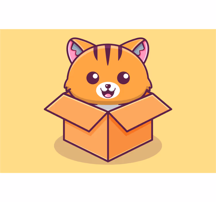 Persiana enrollable infantil gato en caja - TenVinilo