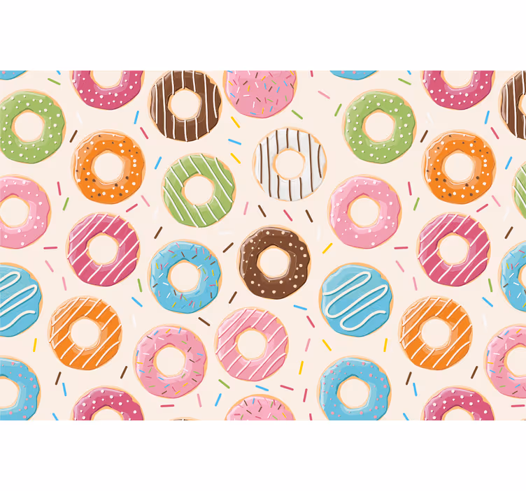 Persiana enrollable infantil fondo de donuts - TenVinilo