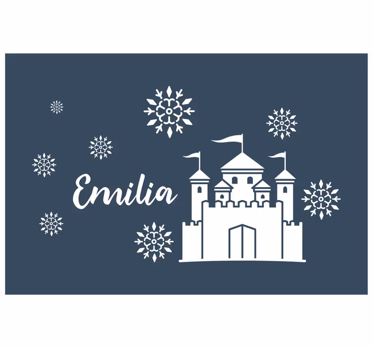 Persiana enrollable infantil castillo con copos de nieve - TenVinilo